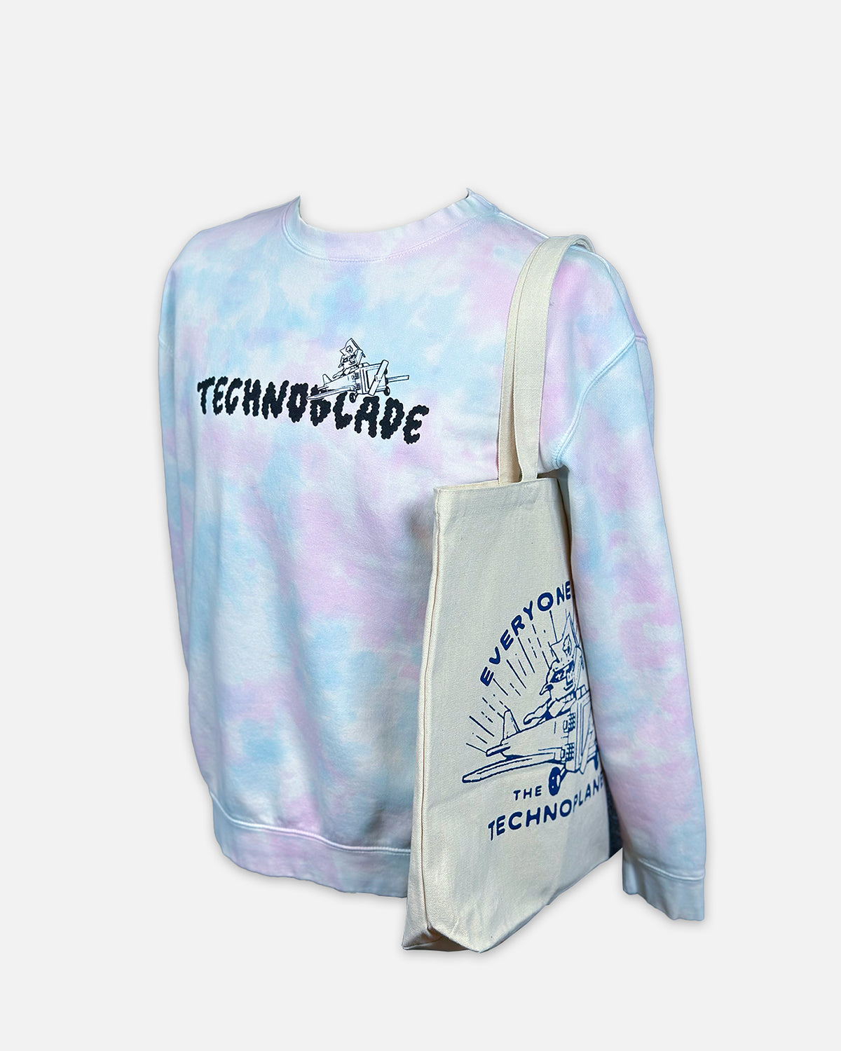 Technoplane Tie Dye Crewneck (Pink/Blue)