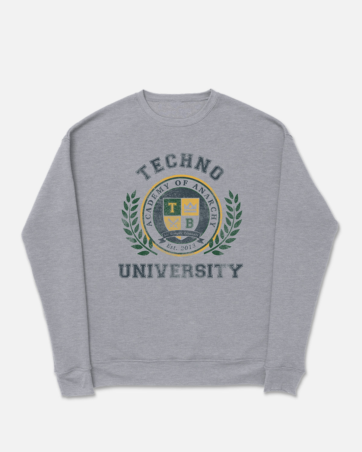 Techno University Crewneck Sweatshirt (Heather Gray)