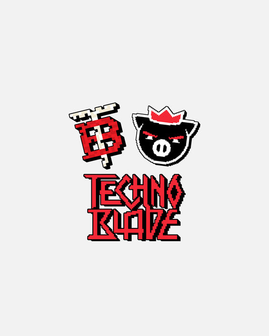 Technoblade Croc Charms (Black/Red)