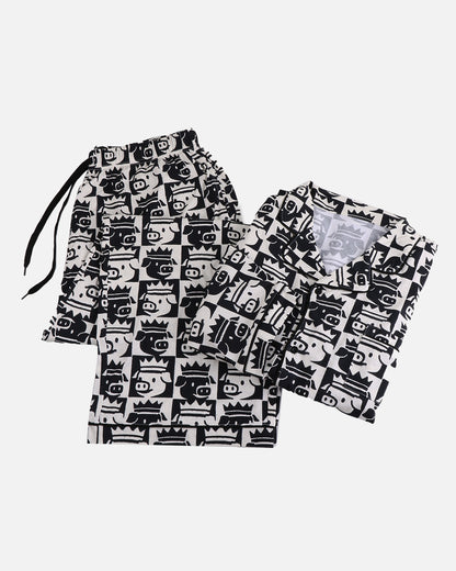 The King Pajama Set (Black/White)
