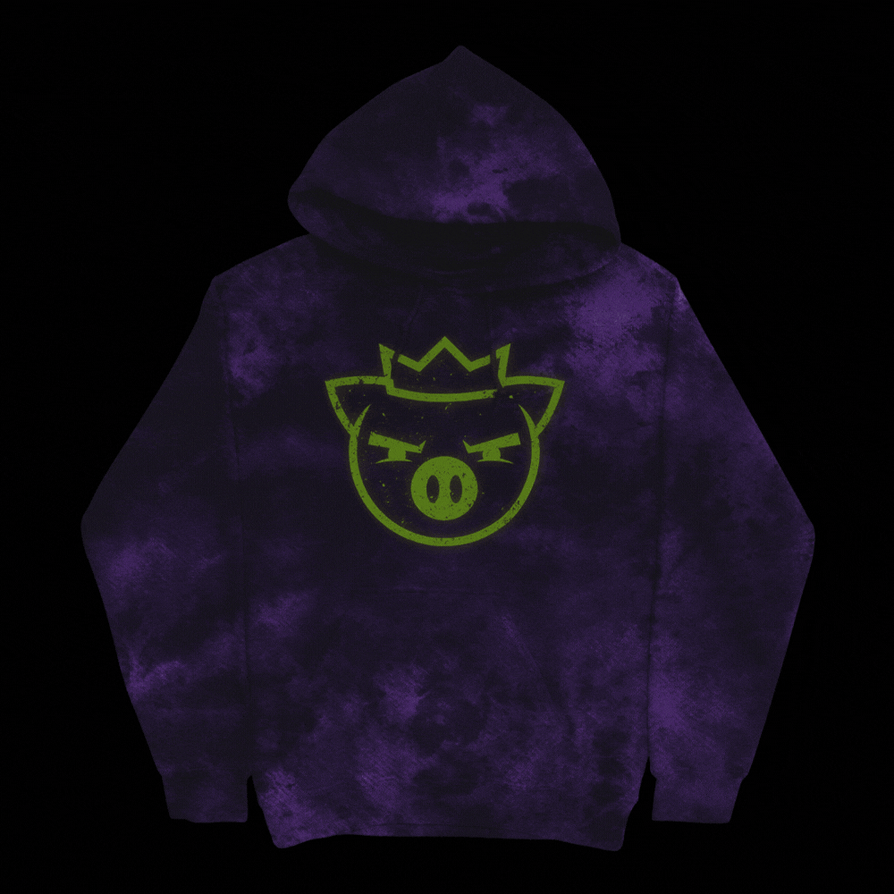 Ghost King Glow In The Dark Hoodie (Purple Cloud Wash)