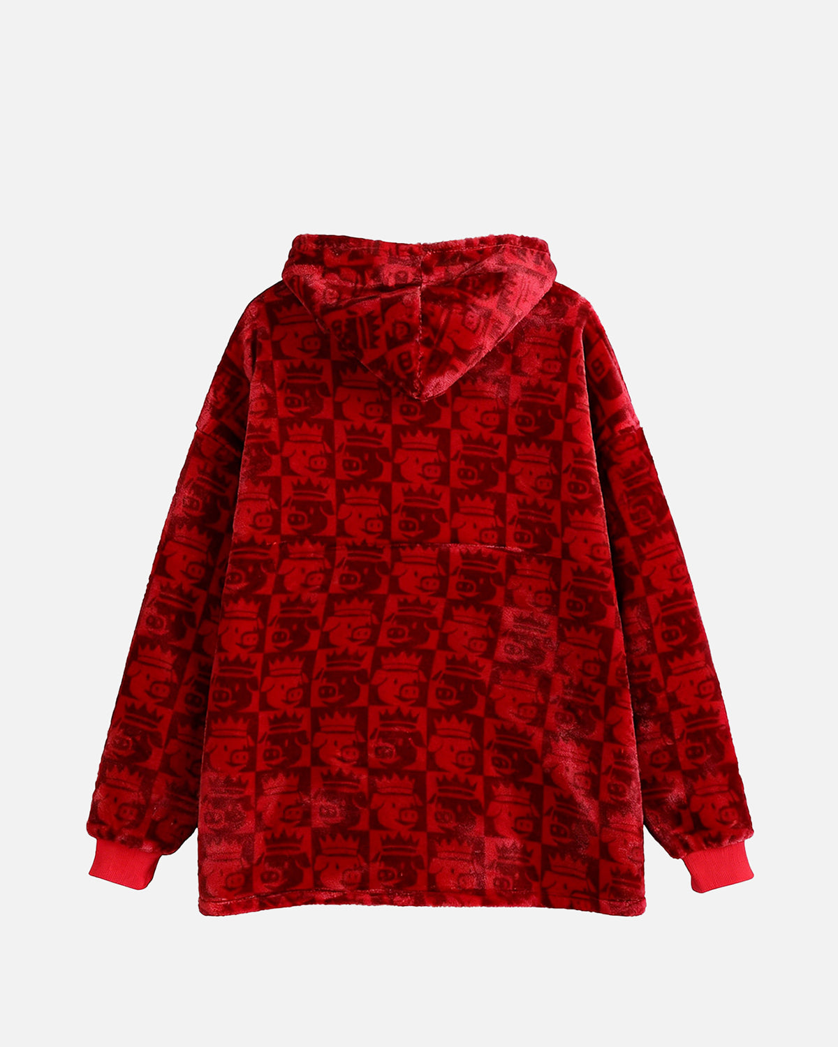 The King Sherpa Lined Blanket Hoodie (Red)