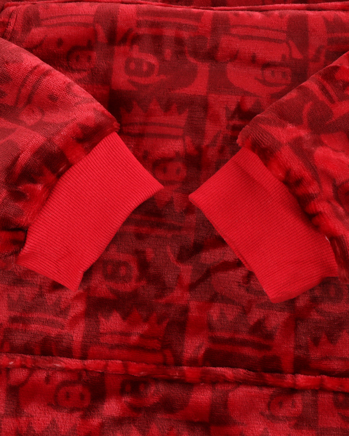 The King Sherpa Lined Blanket Hoodie (Red)