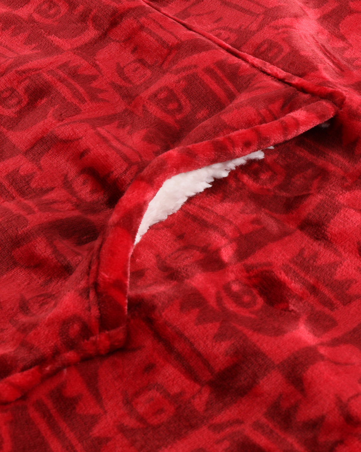 The King Sherpa Lined Blanket Hoodie (Red)