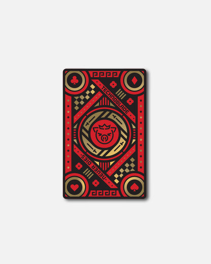 King Technoblade Playing Cards (Red/Gold Foil)