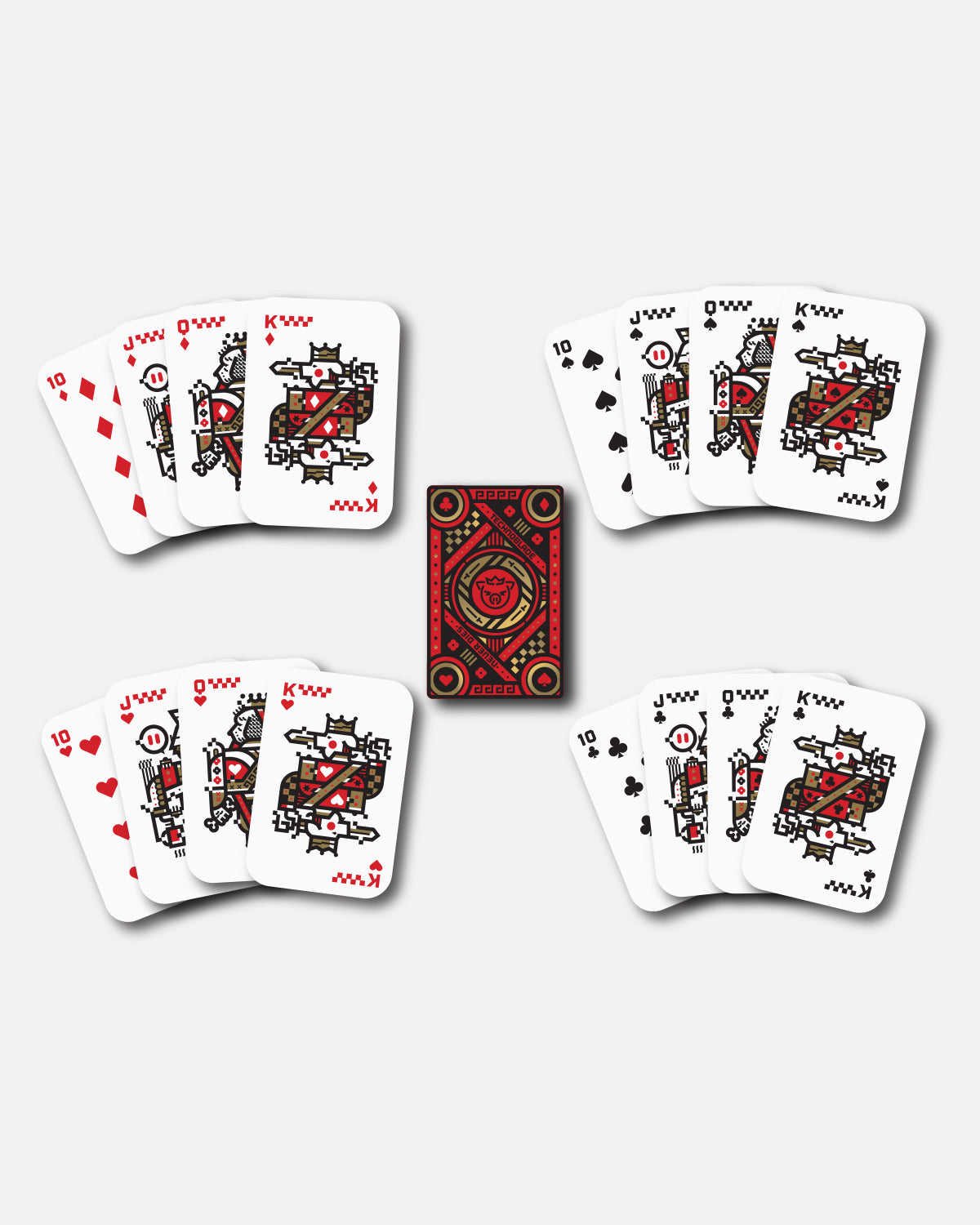 King Technoblade Playing Cards (Red/Gold Foil)