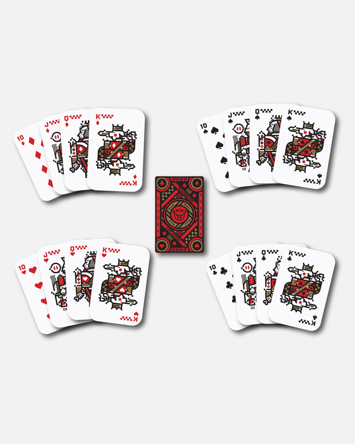 King Technoblade Playing Cards (Red/Metallic Gold Ink)