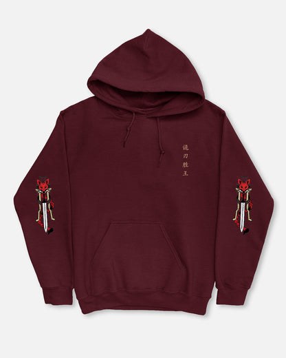 Deception, Blade, Victory, King Pullover Hoodie (Burgundy)
