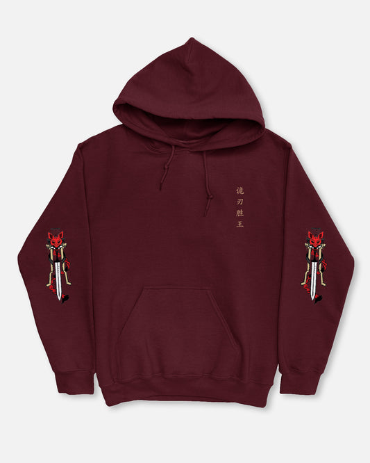 Deception, Blade, Victory, King Pullover Hoodie (Burgundy)