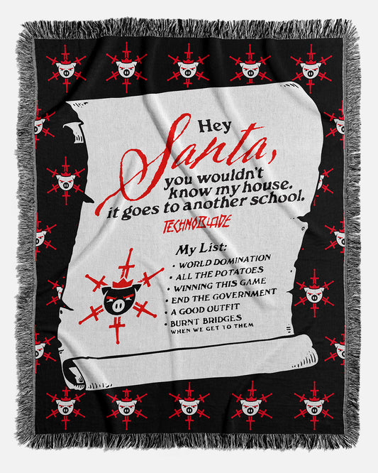 Hey Santa Woven Blanket (Black)