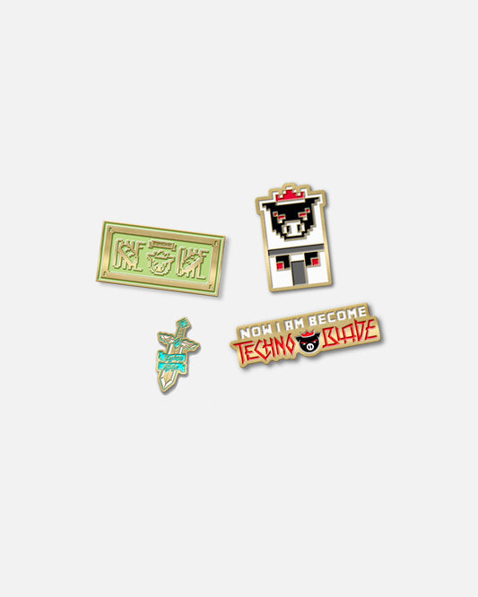Natural Disaster Surround Enamel Pin 4-Pack (Gold Edition)