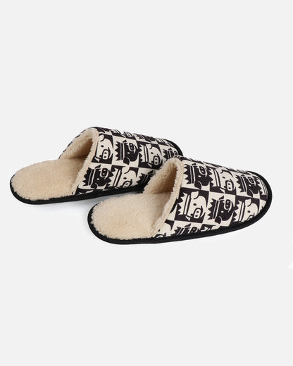 The King Sherpa House Slippers (Black/White)