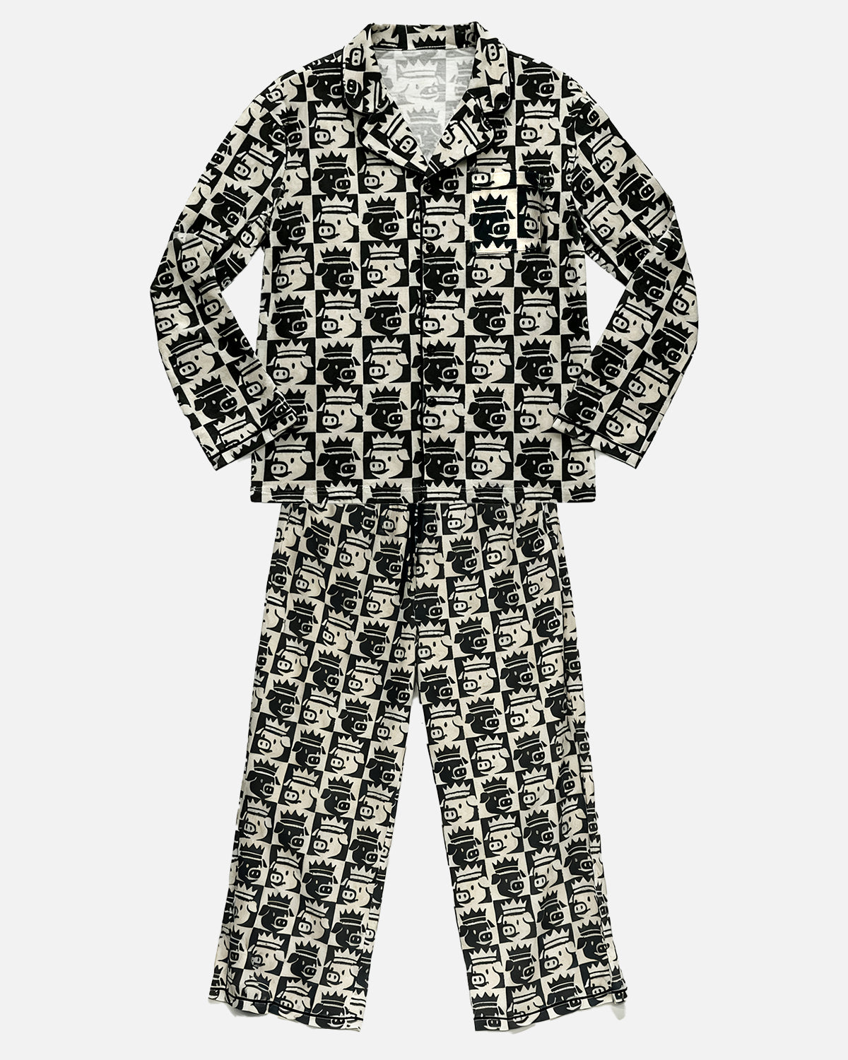 The King Pajama Set (Black/White)