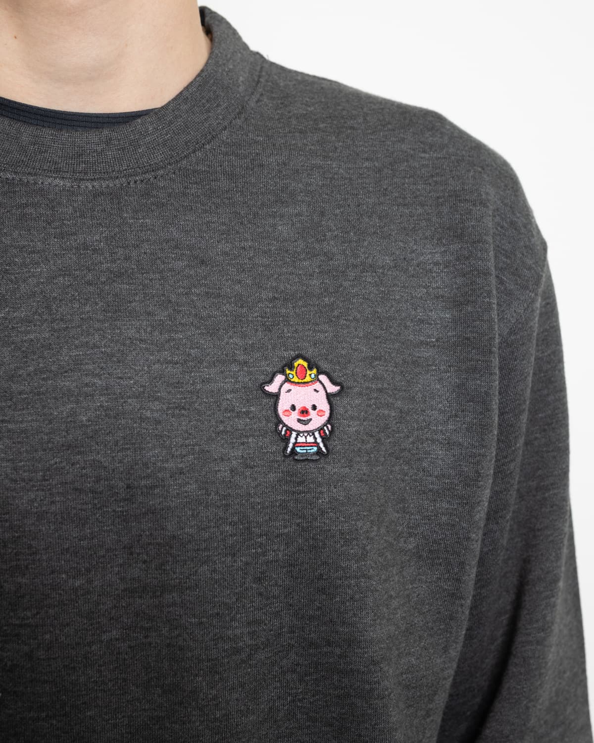 Classic Pig Crewneck Sweatshirt (Charcoal Heather)