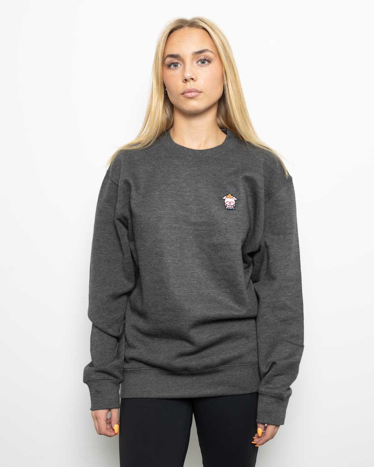 Classic Pig Crewneck Sweatshirt (Charcoal Heather)