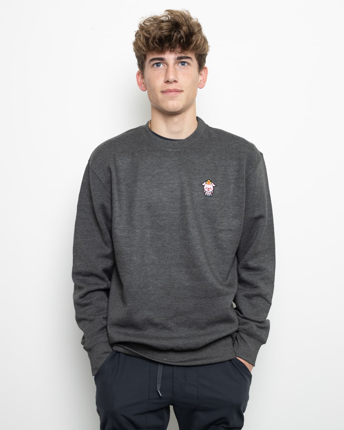 Classic Pig Crewneck Sweatshirt (Charcoal Heather)