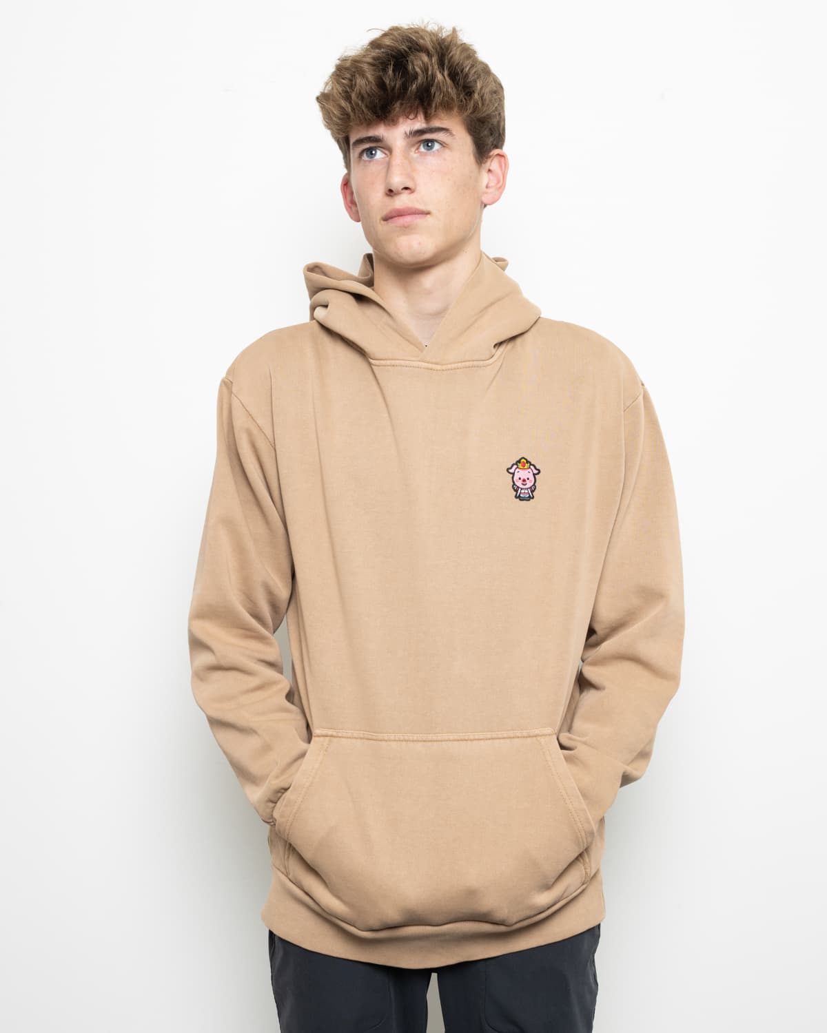 Classic Pig Pull Over Hoodie (Burro)