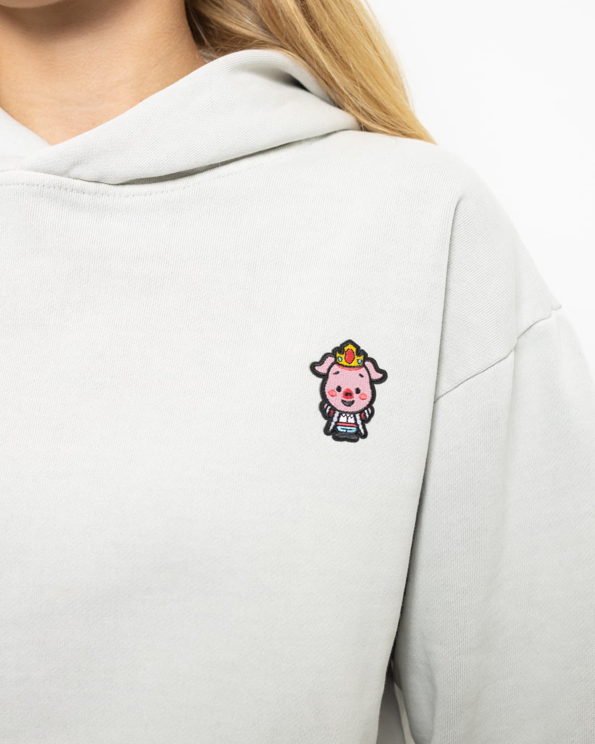 Classic Pig Pull Over Hoodie (Lunar Rock)