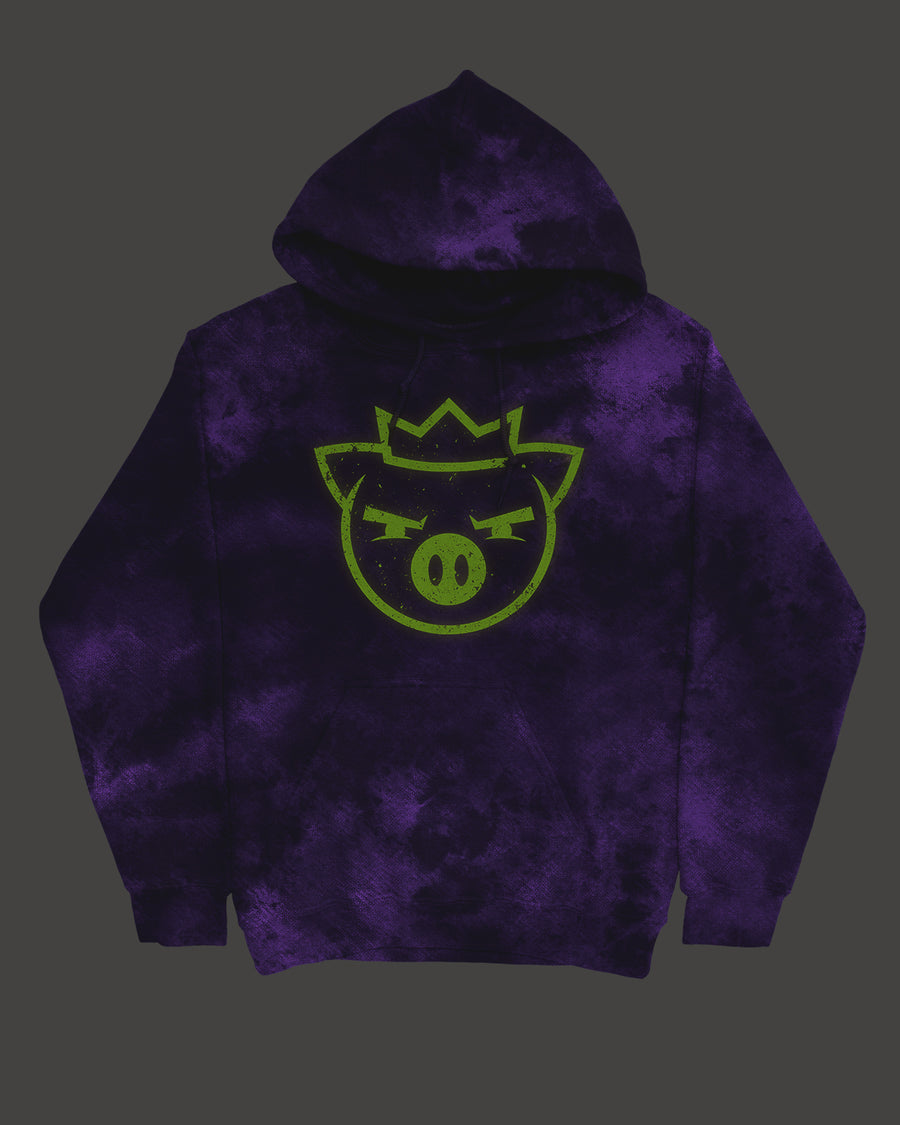 Ghost King Glow In The Dark Hoodie (Purple Cloud Wash)