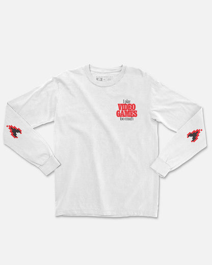 Hot Elbows Long Sleeve Tee (White)