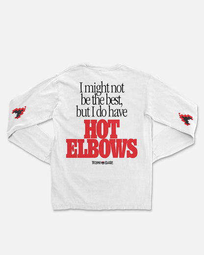 Hot Elbows Long Sleeve Tee (White)