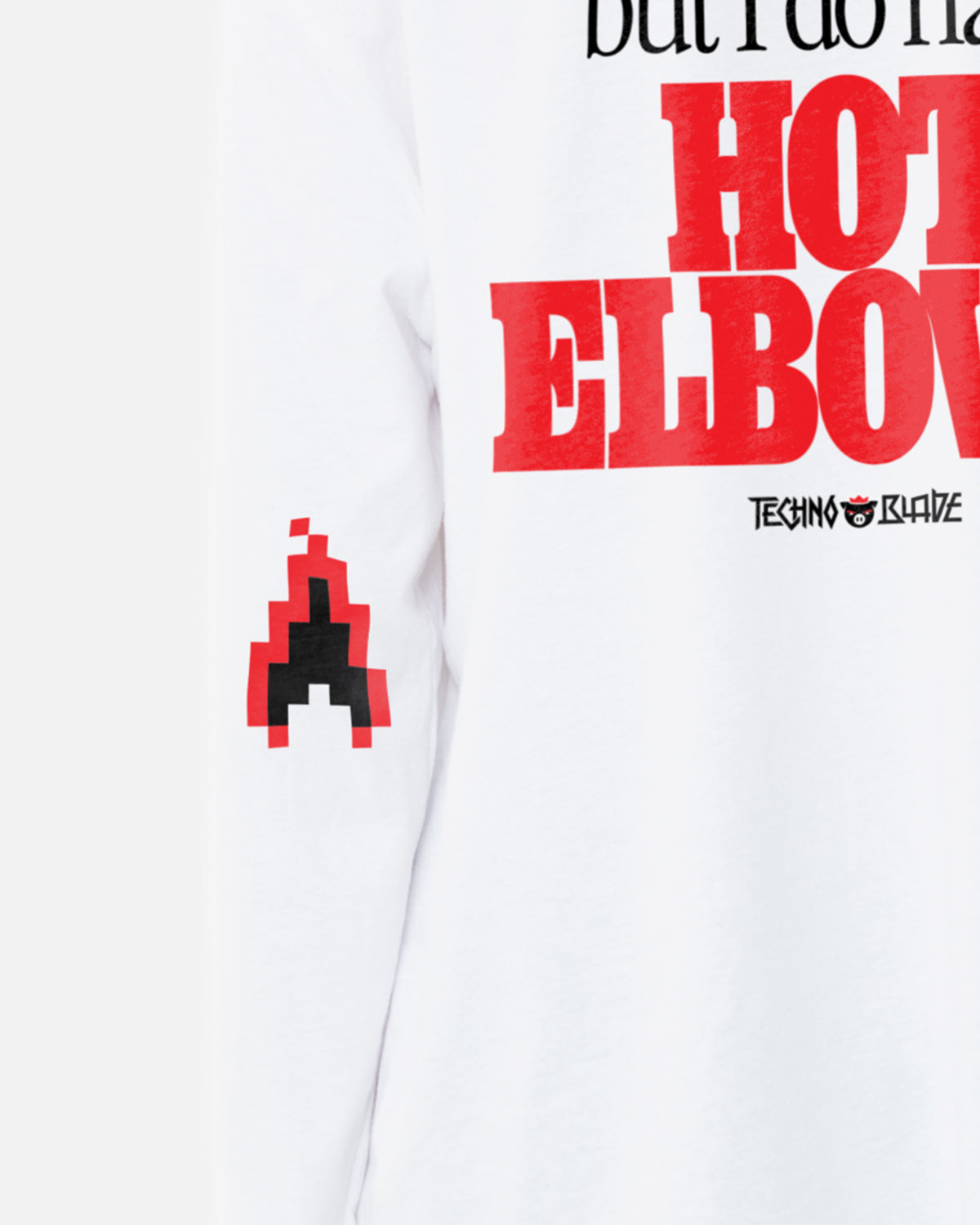 Hot Elbows Long Sleeve Tee (White)